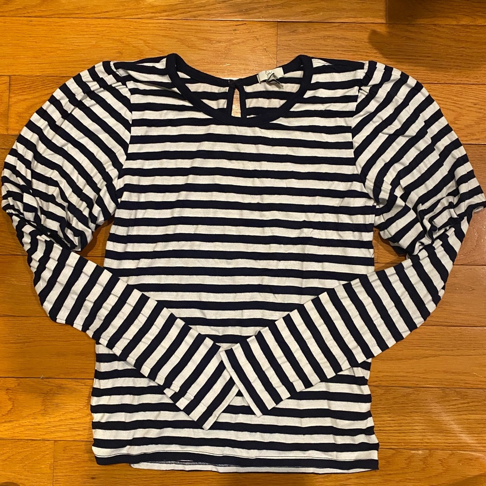 Joie - navy and white knit top